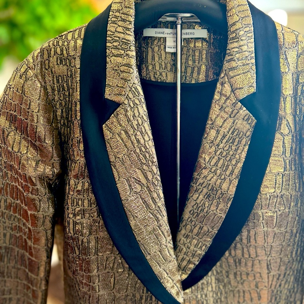 Womens Diane von Furstenberg gold blazer